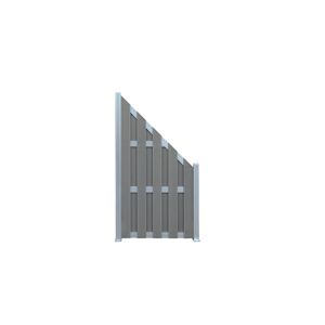 Zaun-Schrägelement WPC/Aluminium grau 90 x 180 cm