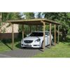 Auto steht unter einem Carport.