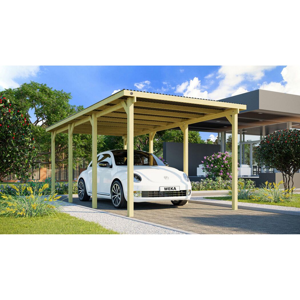 Auto steht unter einem WEKA Carport.