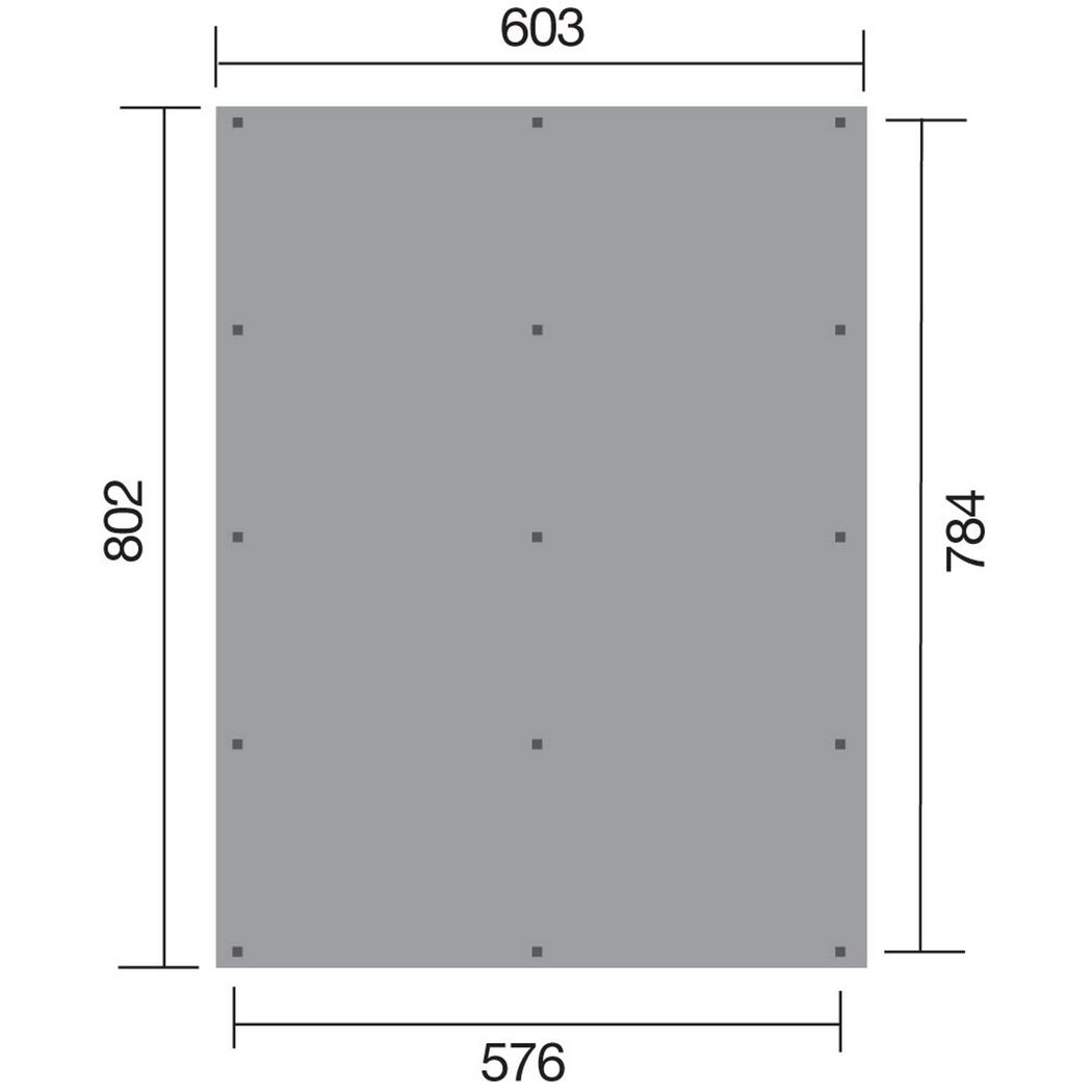 Grauer Doppelcarport mit Maßen
