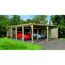 Doppelcarport aus Holz mit zwei Autos