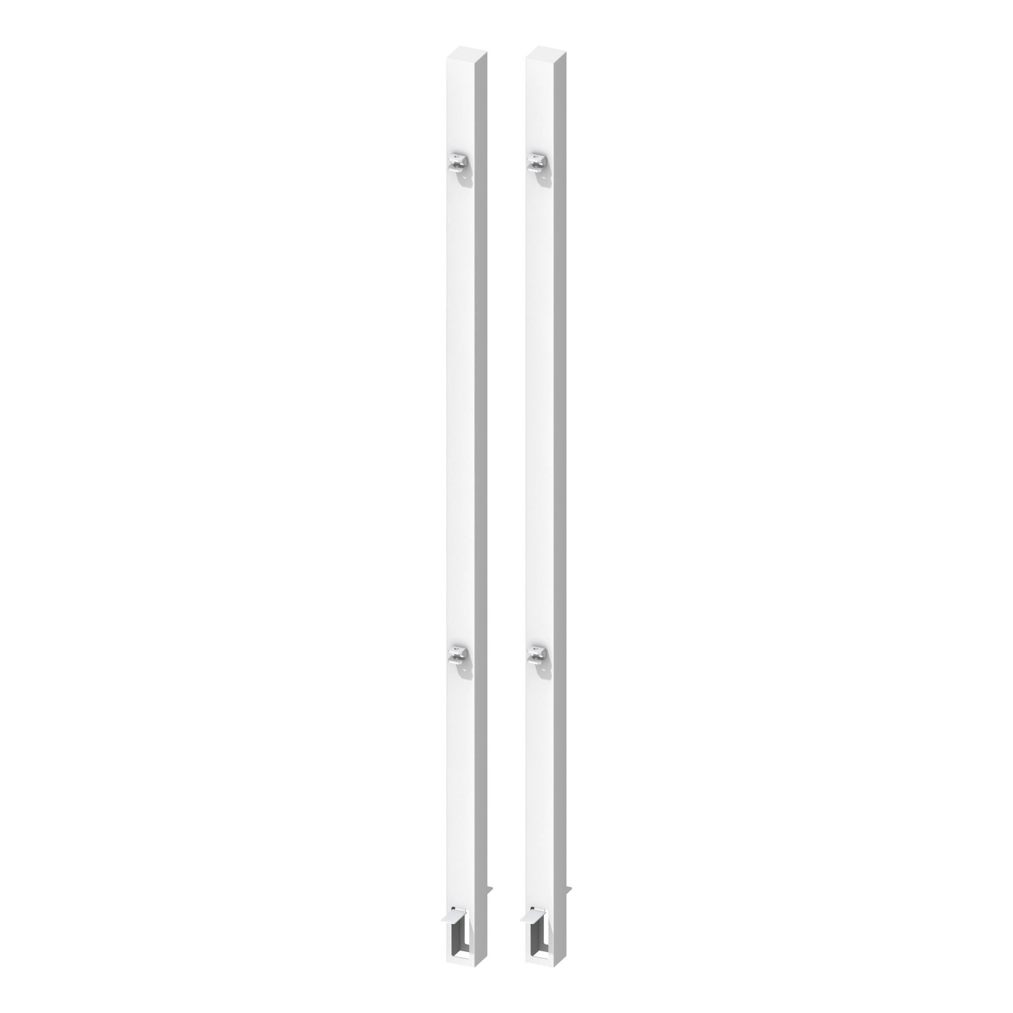 Torpfosten für Doppeltor weiß 8 x 8 x 255 cm, 2er-Set