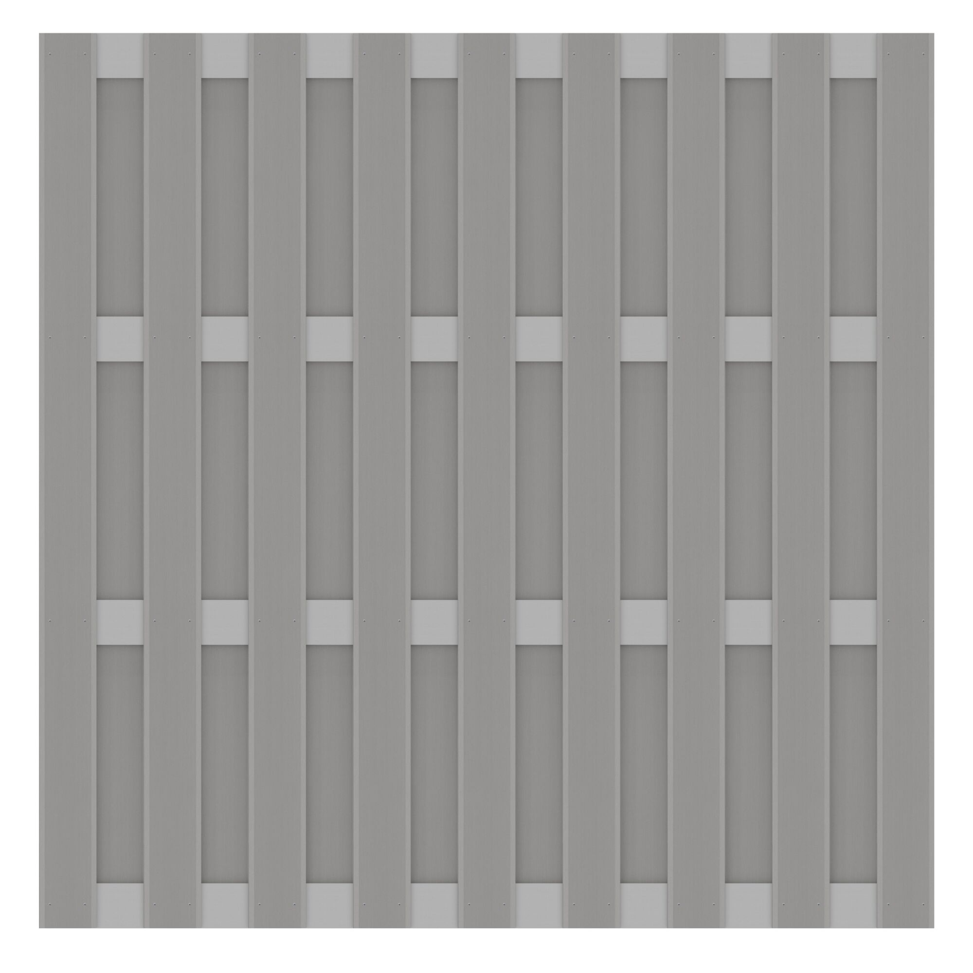 Grauer WPC-Sichtschutzzaun JUMBO mit Alu-Riegel