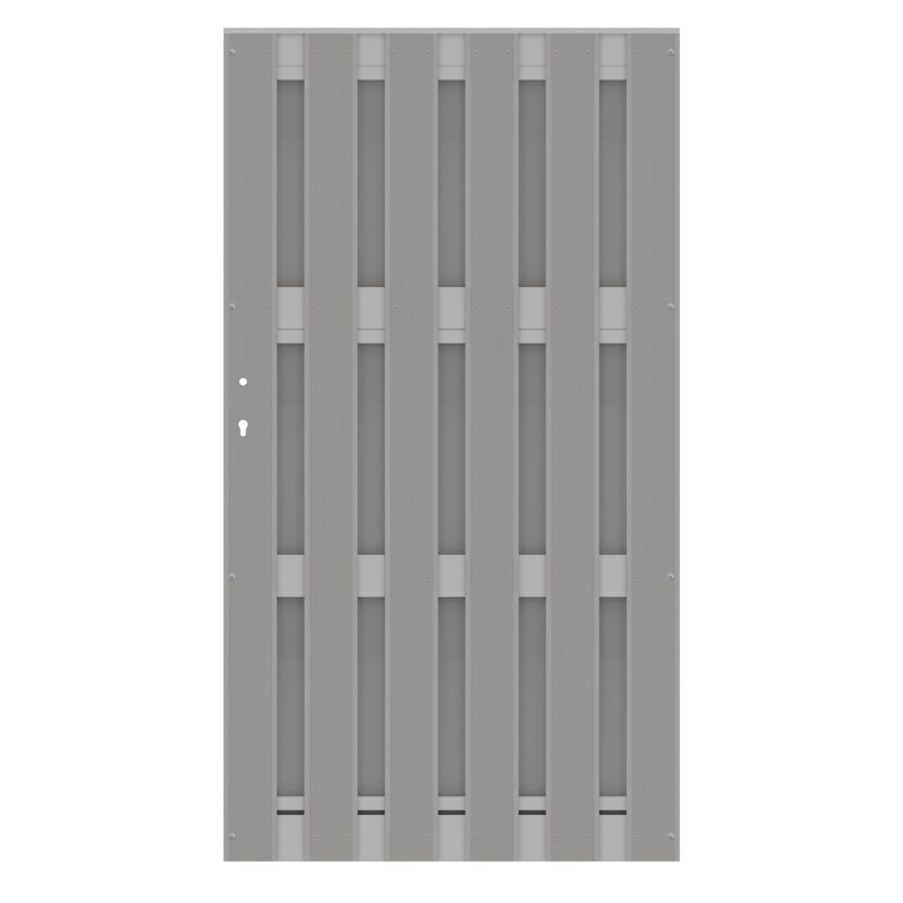 Graues JUMBO WPC Gartentor mit Alu-Tor