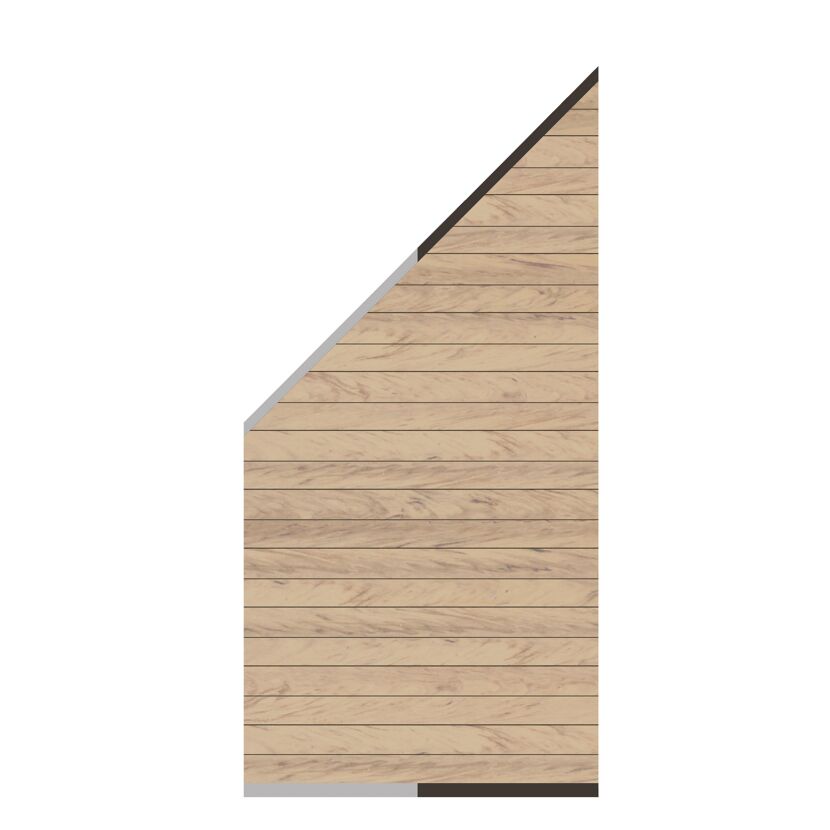 Holz-Sichtschutzwand, schräg