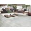 Dielenboden DreamDeck Prestige kalk-grau auf Terrasse mit Lounge-Möbeln