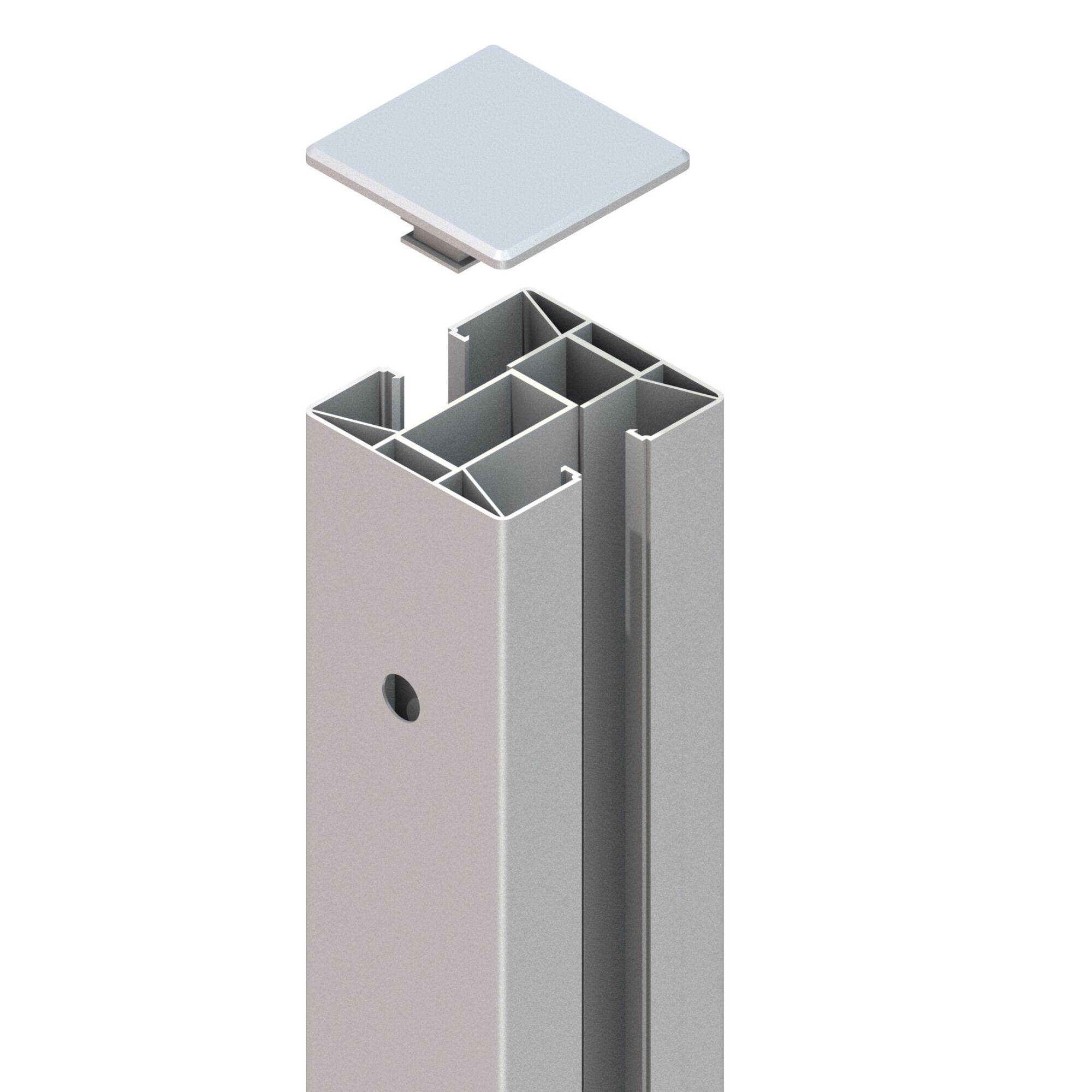 Klemmpfosten silber, Detailansicht