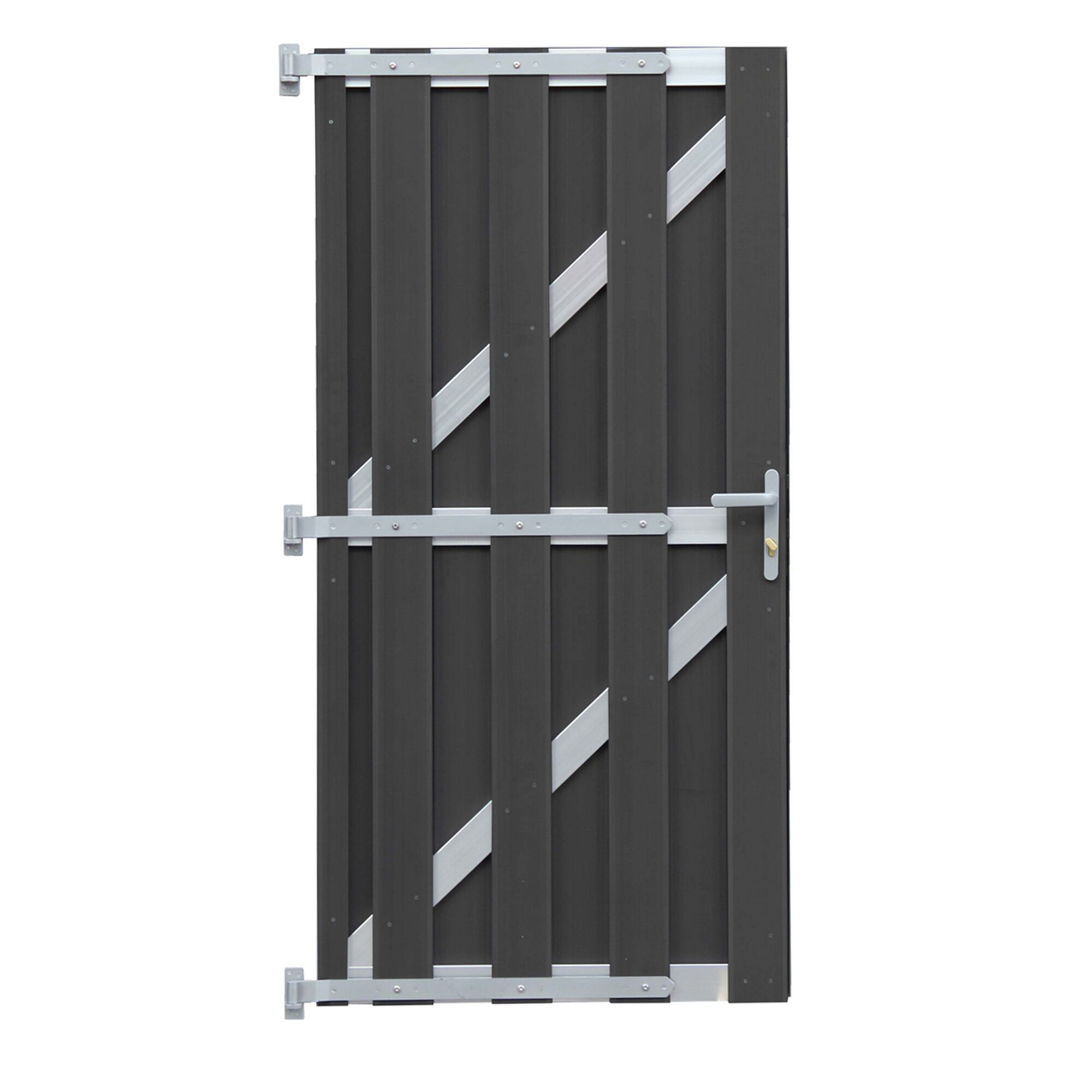 Anthrazitfarbenes WPC Zauntor Matti