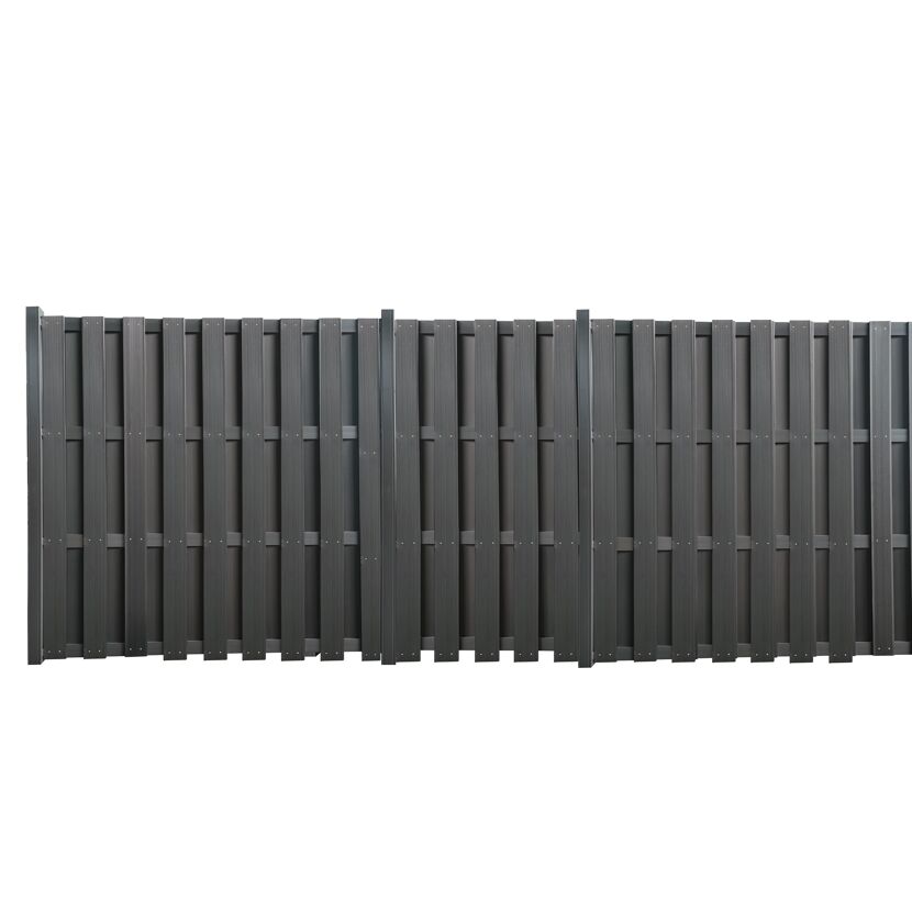 Anthrazitfarbener WPC-Zaun
