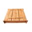 Leerer Holzsandkasten von oben