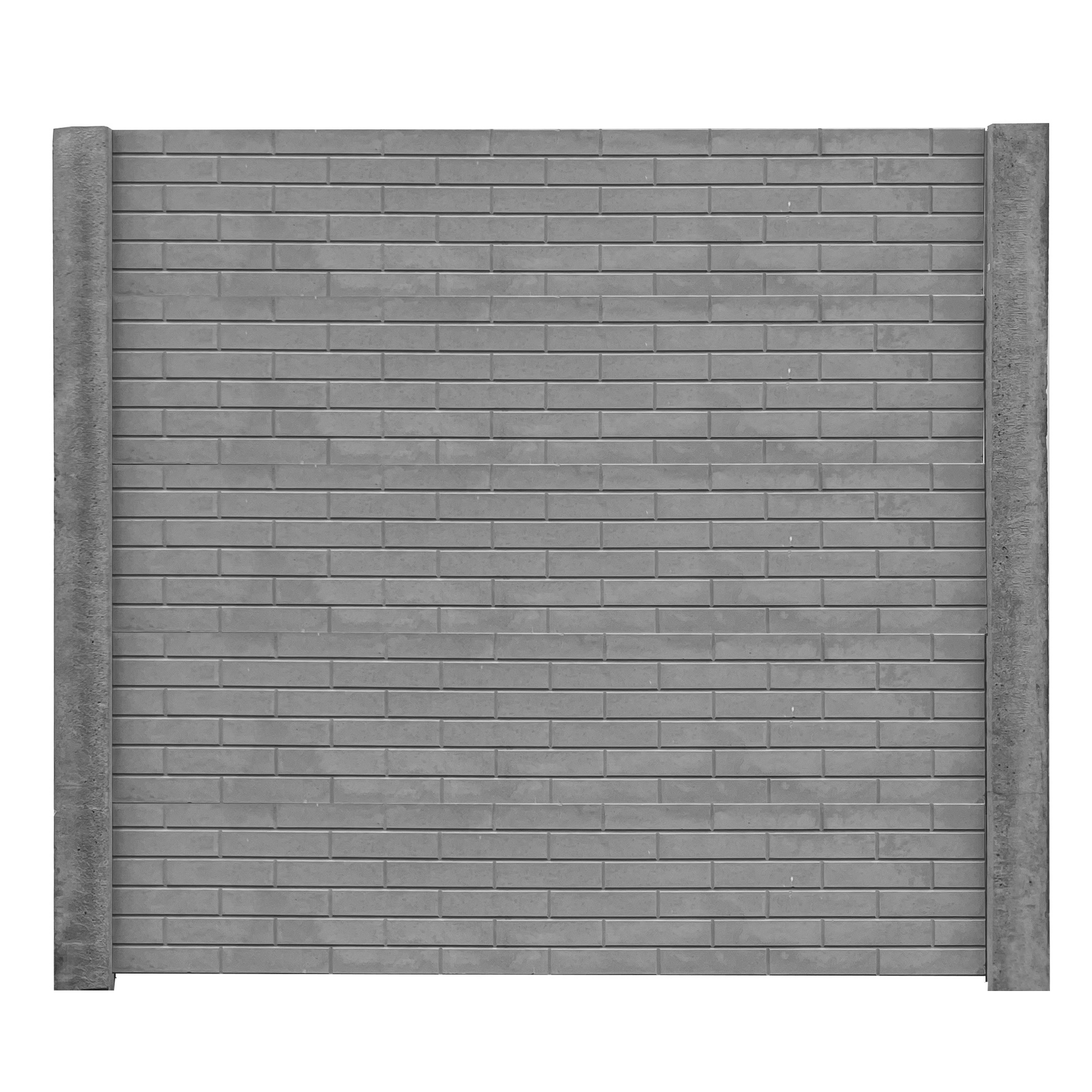 Betonzaunplatte 'Standard Stein Glatt' 200 x 38,5 x 3,5 cm grau