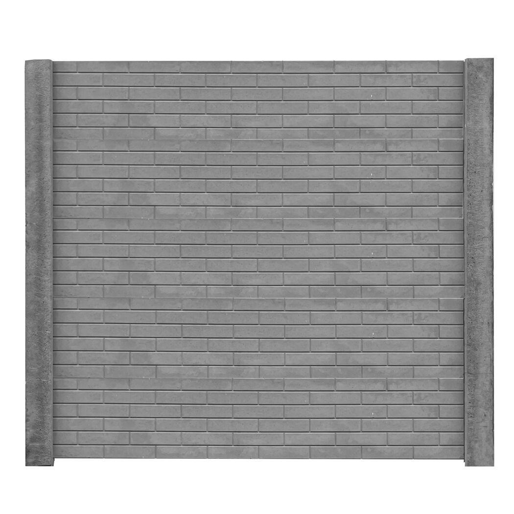 Betonzaunplatte 'Standard Stein Glatt' 200 x 38,5 x 3,5 cm grau