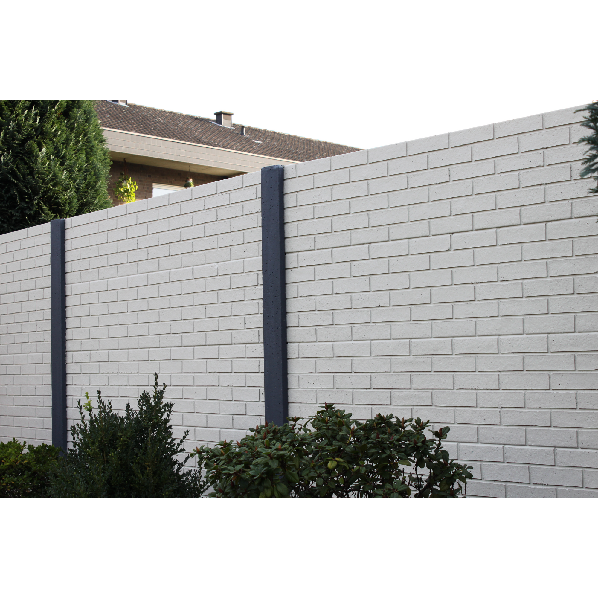 Betonzaunplatte 'Standard Stein Glatt' 200 x 38,5 x 3,5 cm grau