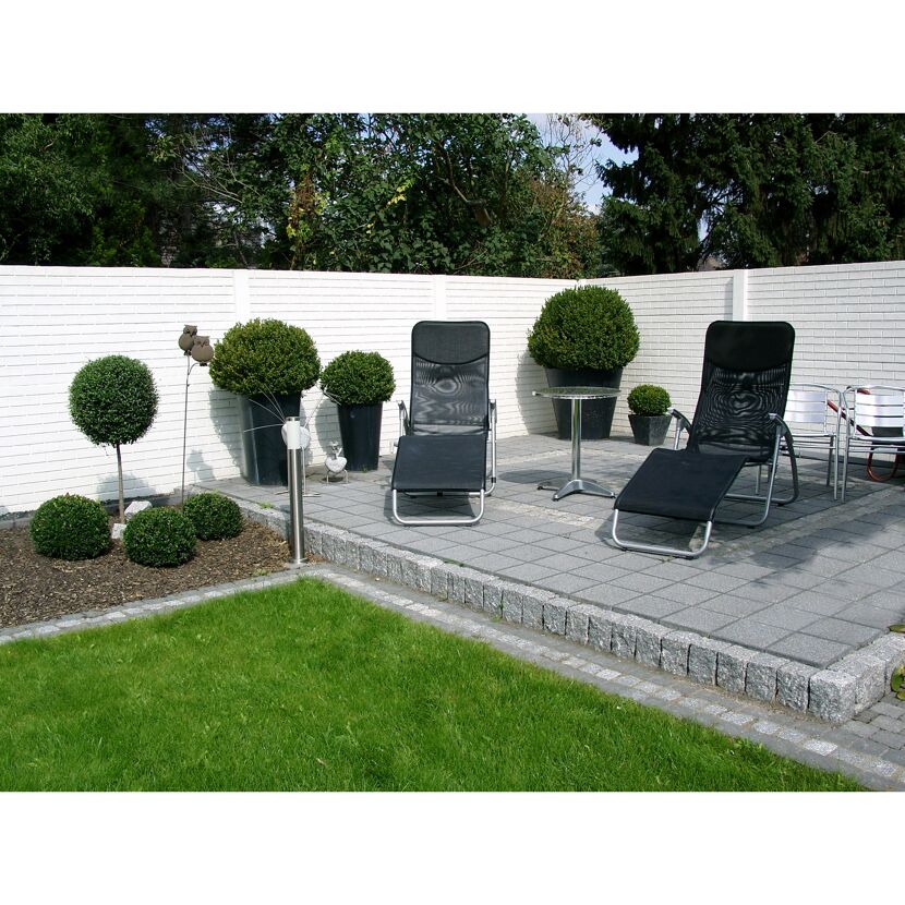 Betonzaunplatte 'Standard Stein Glatt' 200 x 38,5 x 3,5 cm grau