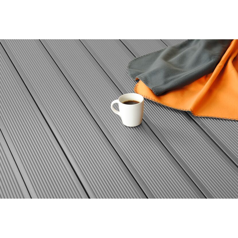 Terrassendiele 'Exklusiv' WPC grau 3000 x 145 x 26 mm