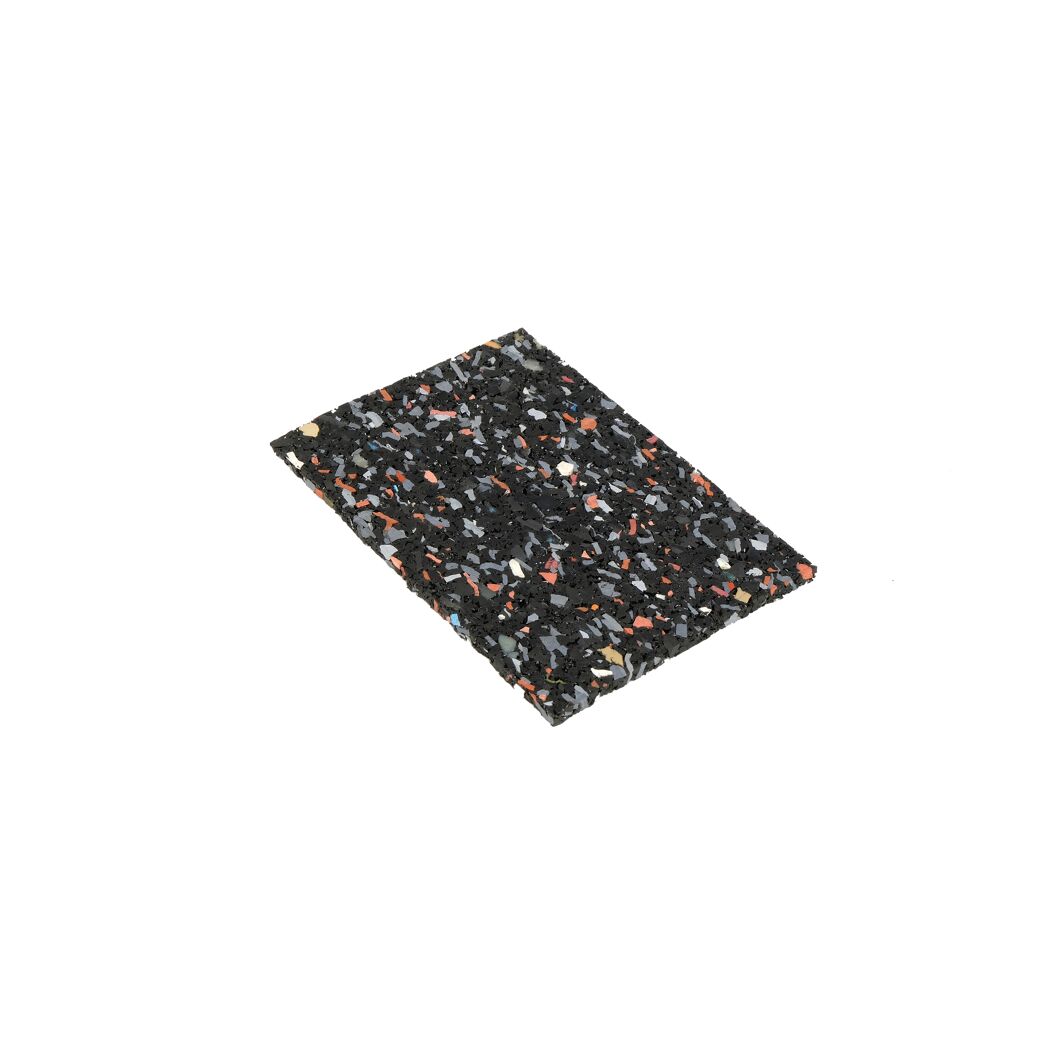 Schwarze Gummimatte mit bunten Sprenkeln