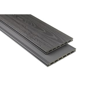 Terrassendiele 'XL' WPC graubraun 1000 x 190 x 20 mm