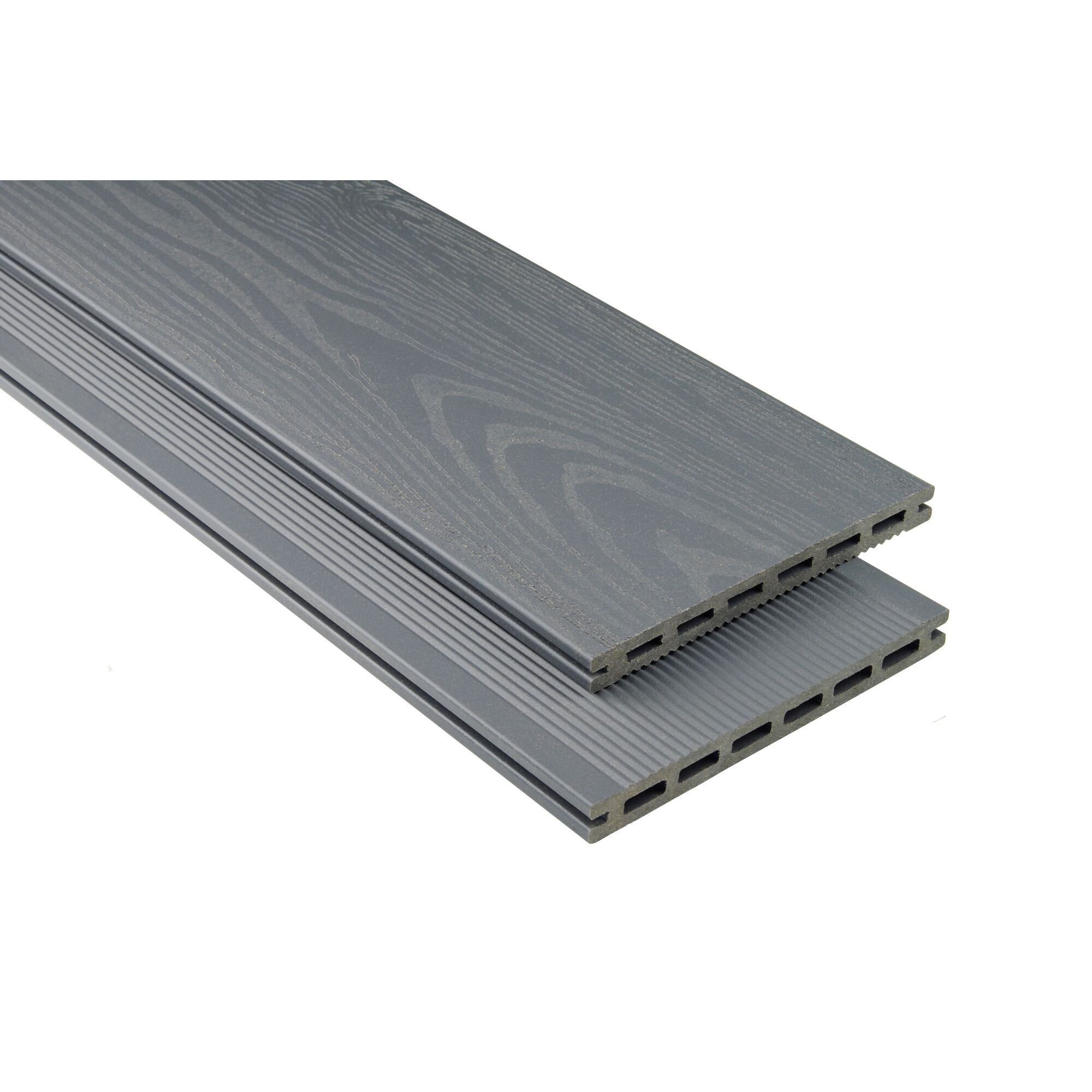 Zwei graue WPC Dielen