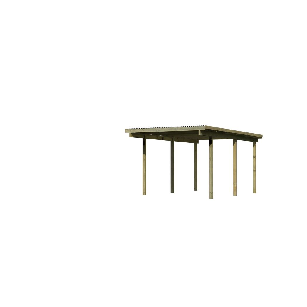 Einzelcarport 'Eco 1' 304 x 490 cm Kiefer KDI PVC-Dach