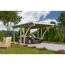 Einzelcarport 'Eco 1' 304 x 490 cm Kiefer KDI PVC-Dach, mit zwei Einfahrtsbögen