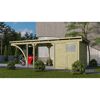 Einzelcarport 'Basic 2' 304 x 676 cm Kiefer KDI PVC-Dach, mit einem Einfahrtsbogen