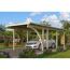 Einzelcarport 'Eco 2' 304 x 676 cm Kiefer KDI PVC-Dach, mit einem Einfahrtsbogen