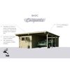 Einzelcarport 'Basic 2' 304 x 676 cm Kiefer KDI PVC-Dach, mit zwei Einfahrtsbögen