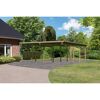 Doppelcarport 'Basic 2' 563 x 676 cm Kiefer KDI PVC-Dach, mit zwei Einfahrtsbögen
