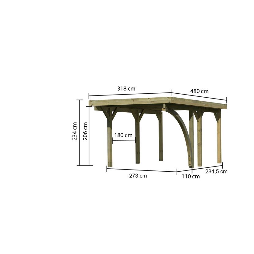 Holzcarport mit Maßen