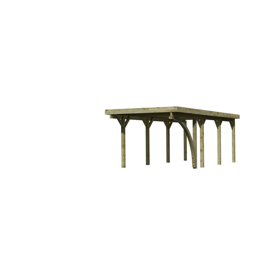 Holzcarport mit Flachdach