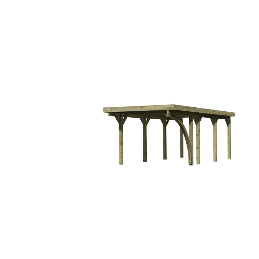Holzcarport mit Flachdach