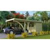 Carport aus Holz mit integriertem Schuppen