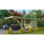 Verkleinertes Bild von Einzelcarport 'Classic 2' 318 x 670 cm Kiefer KDI PVC-Dach, mit einem Einfahrtsbogen