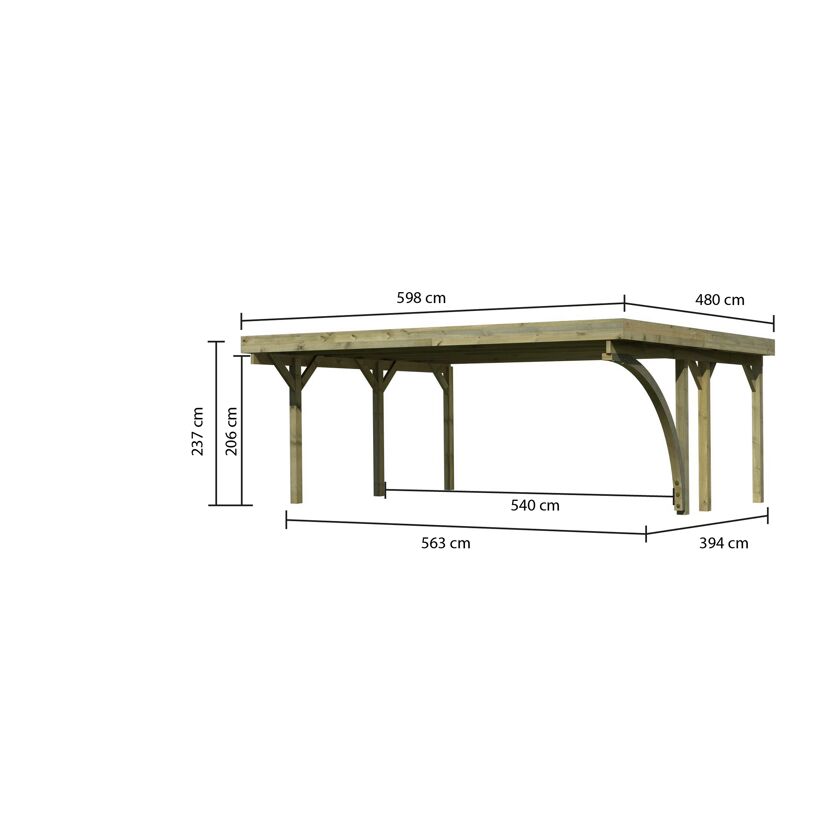 Holzcarport mit Maßen