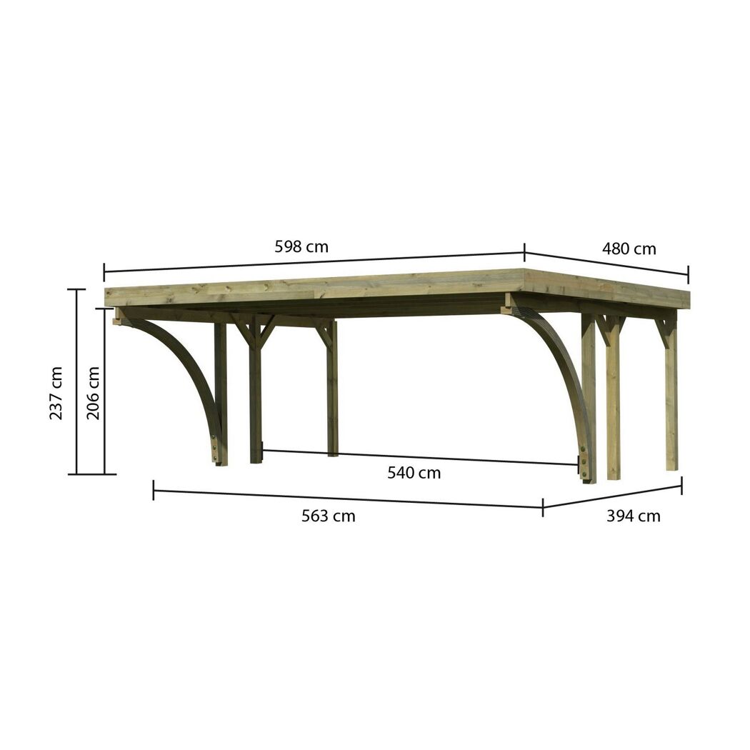 Holzcarport mit Maßen