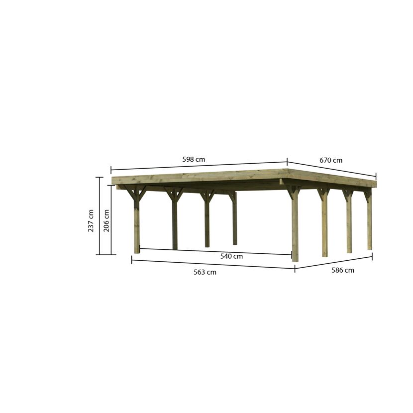 Holzcarport mit Maßen