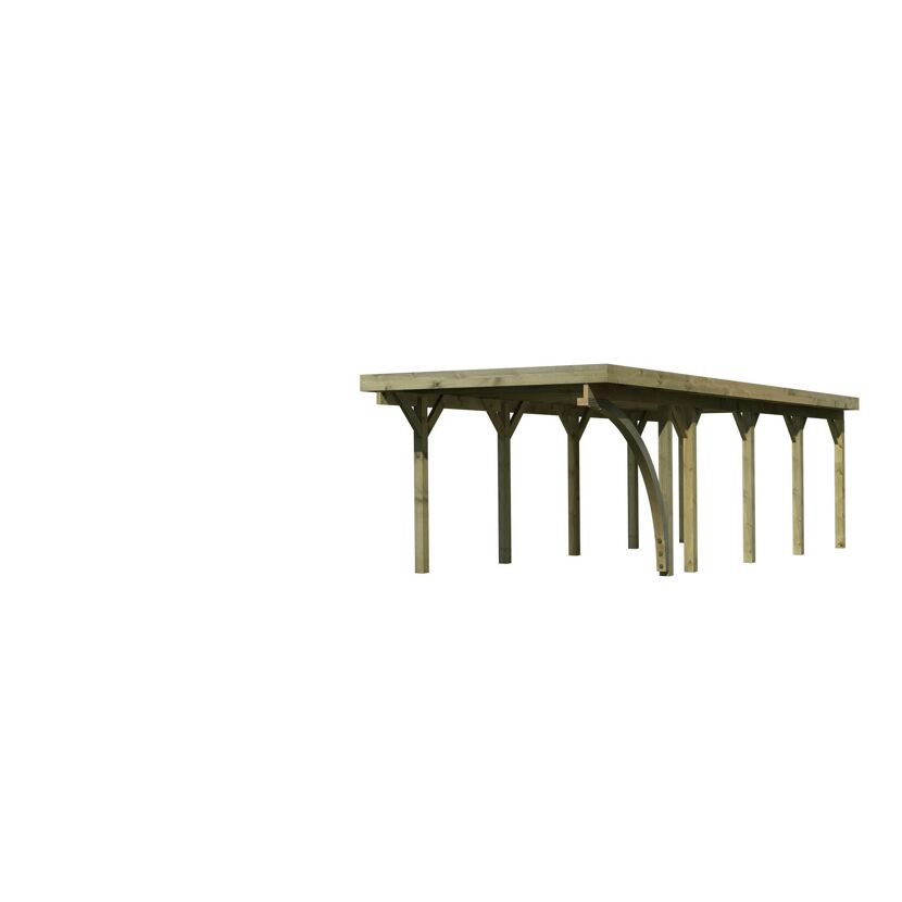 Holzcarport mit Flachdach