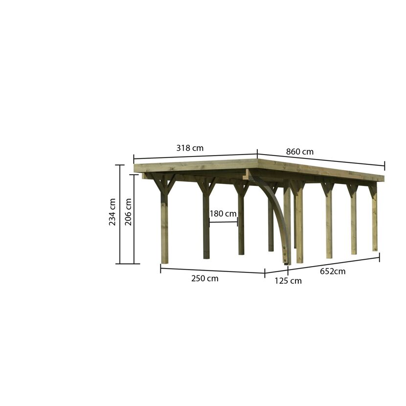 Holzcarport mit Maßen