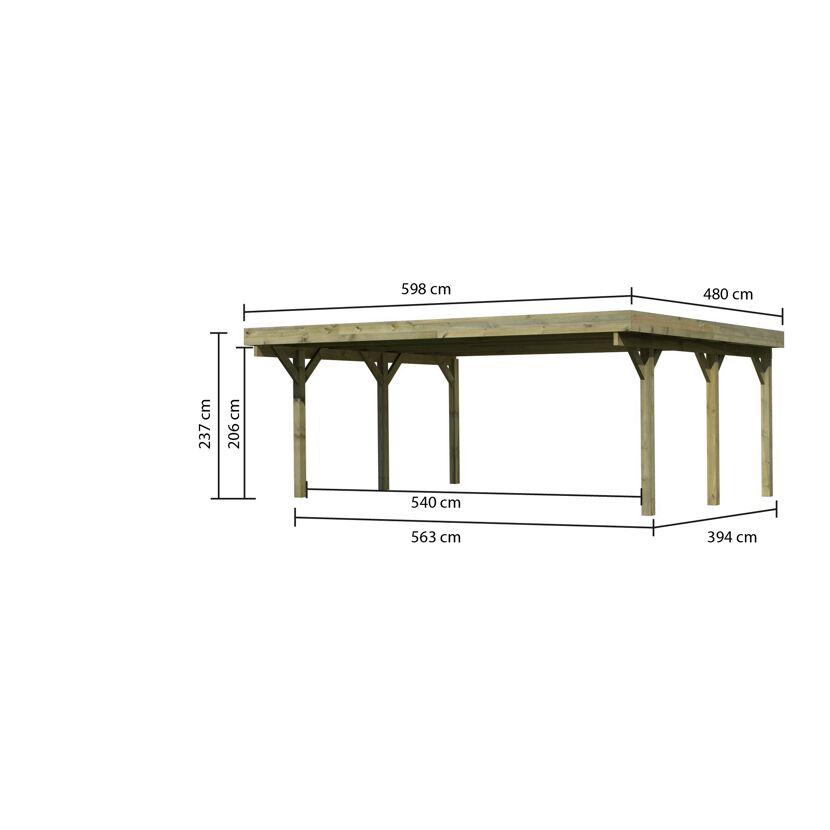 Holzcarport mit Maßen