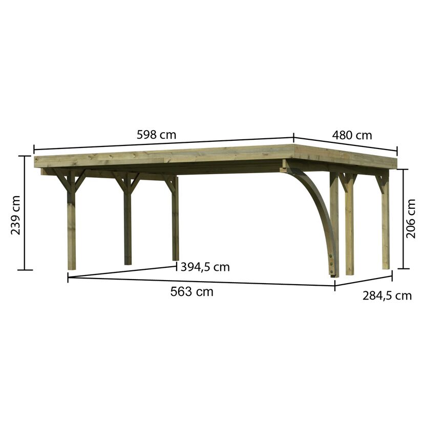 Holzcarport mit Maßen