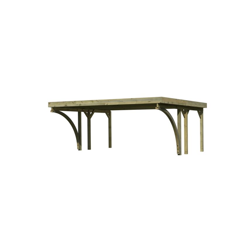 Holzcarport mit Flachdach