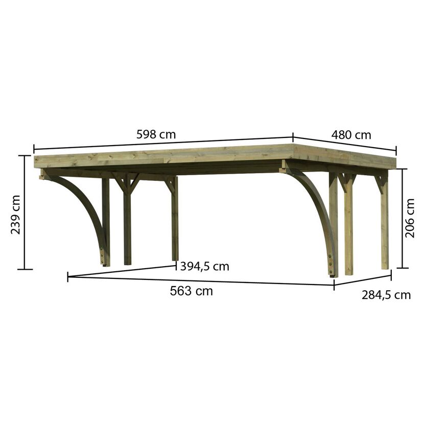 Holzcarport mit Maßen