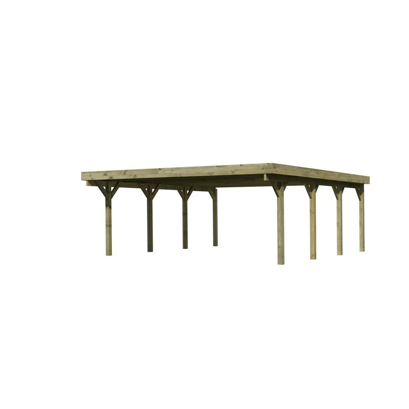 Holzcarport mit Flachdach