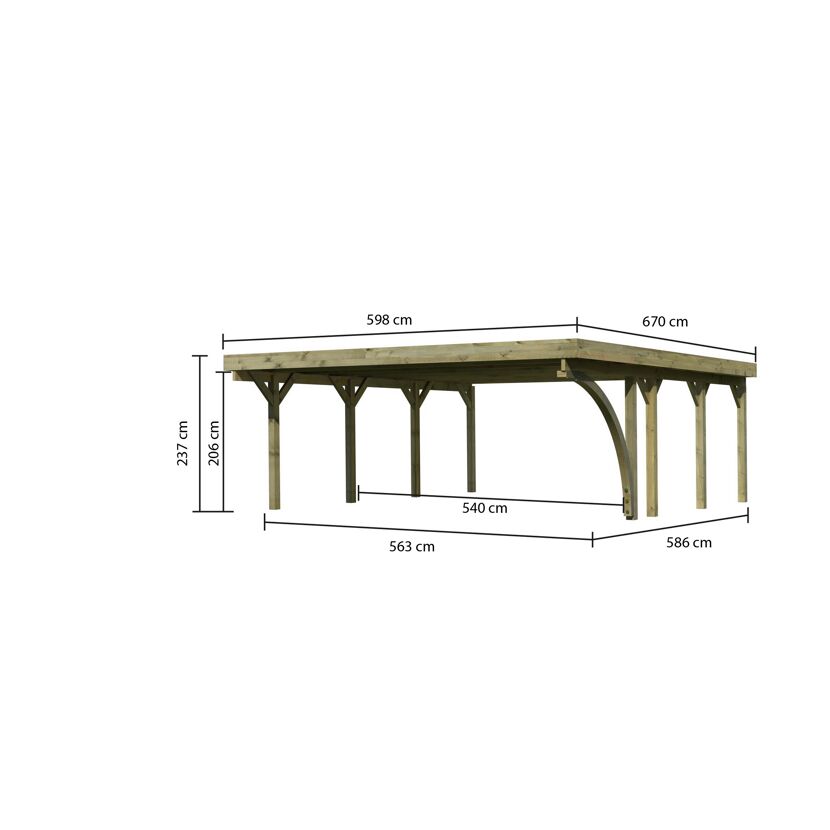 Holzcarport mit Maßen