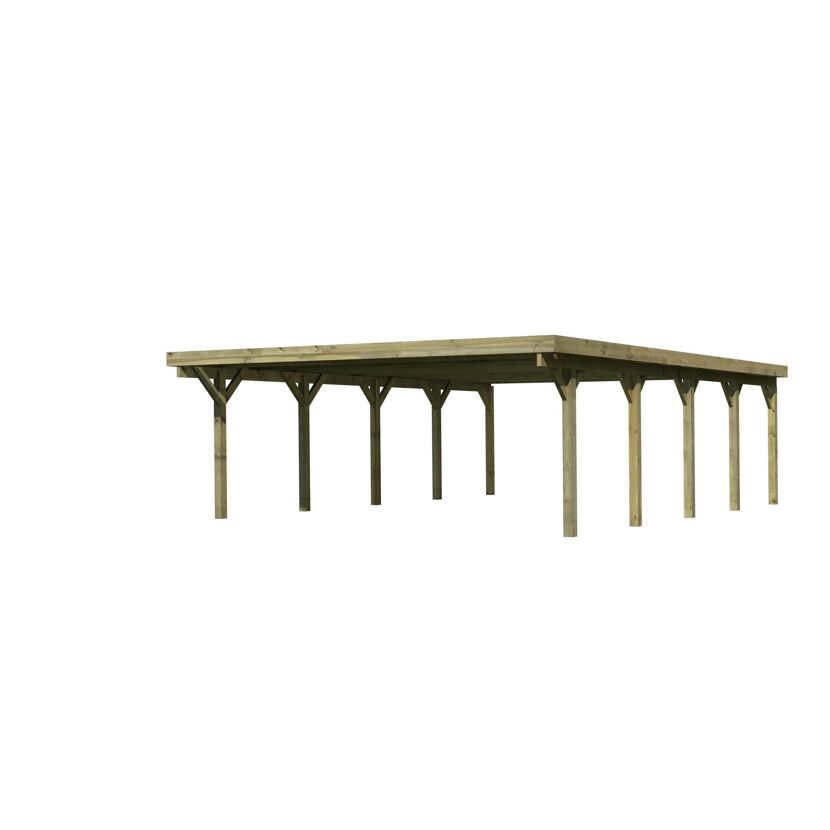 Holzcarport mit Flachdach
