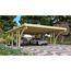 Doppelcarport aus Holz mit zwei Autos