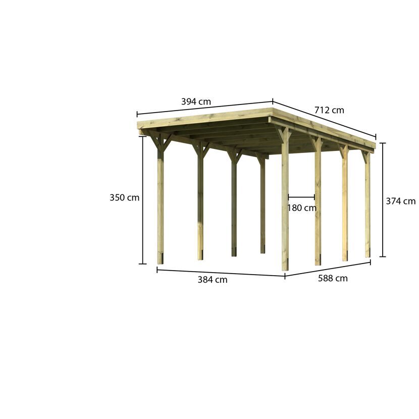 Carport aus Holz mit Maßen