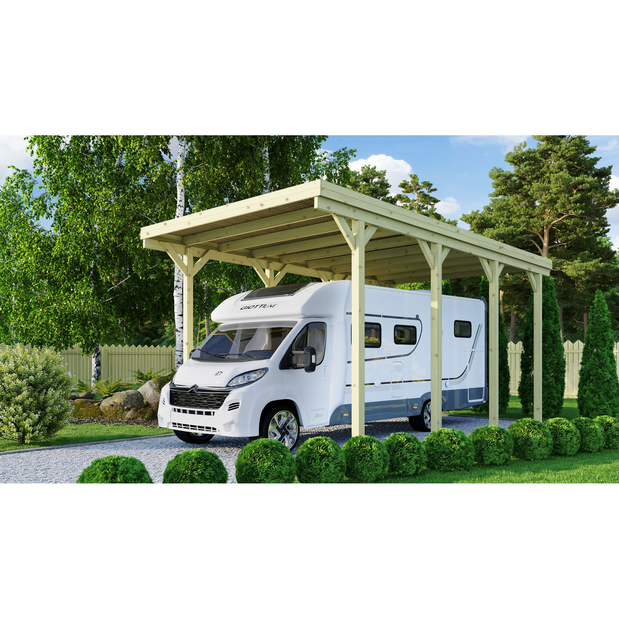 Caravan-Carport 394 x 712 cm Kiefer KDI PVC-Dach + product picture