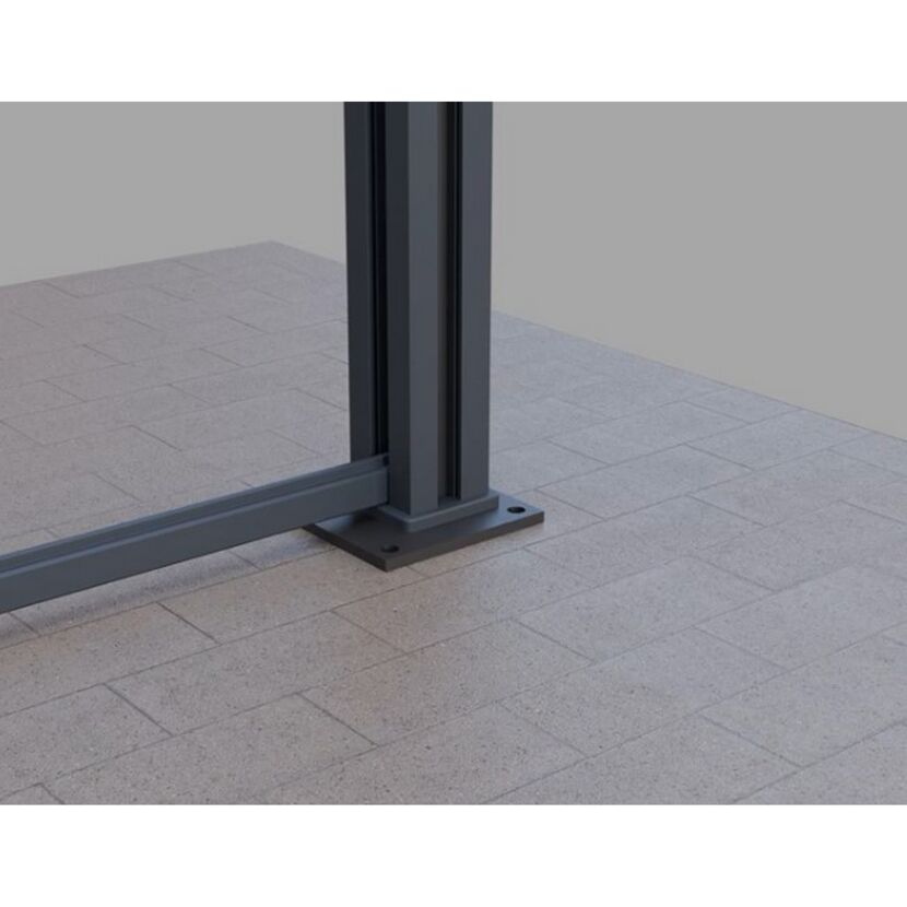 Zaunpfostenträger mit Bodenplatte für WPC Zaun 'Tim' und Mülltonnenbox Umrandung. anthrazit 13,5 x 13,5 x 30 cm