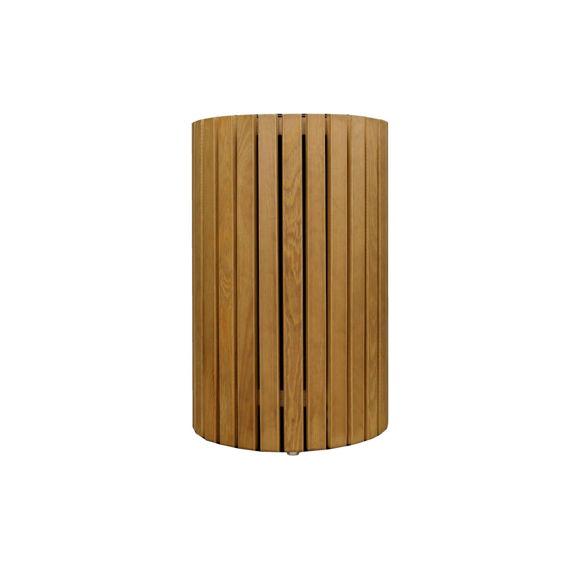 Rundes, braunes Pflanzgefäß aus Holz